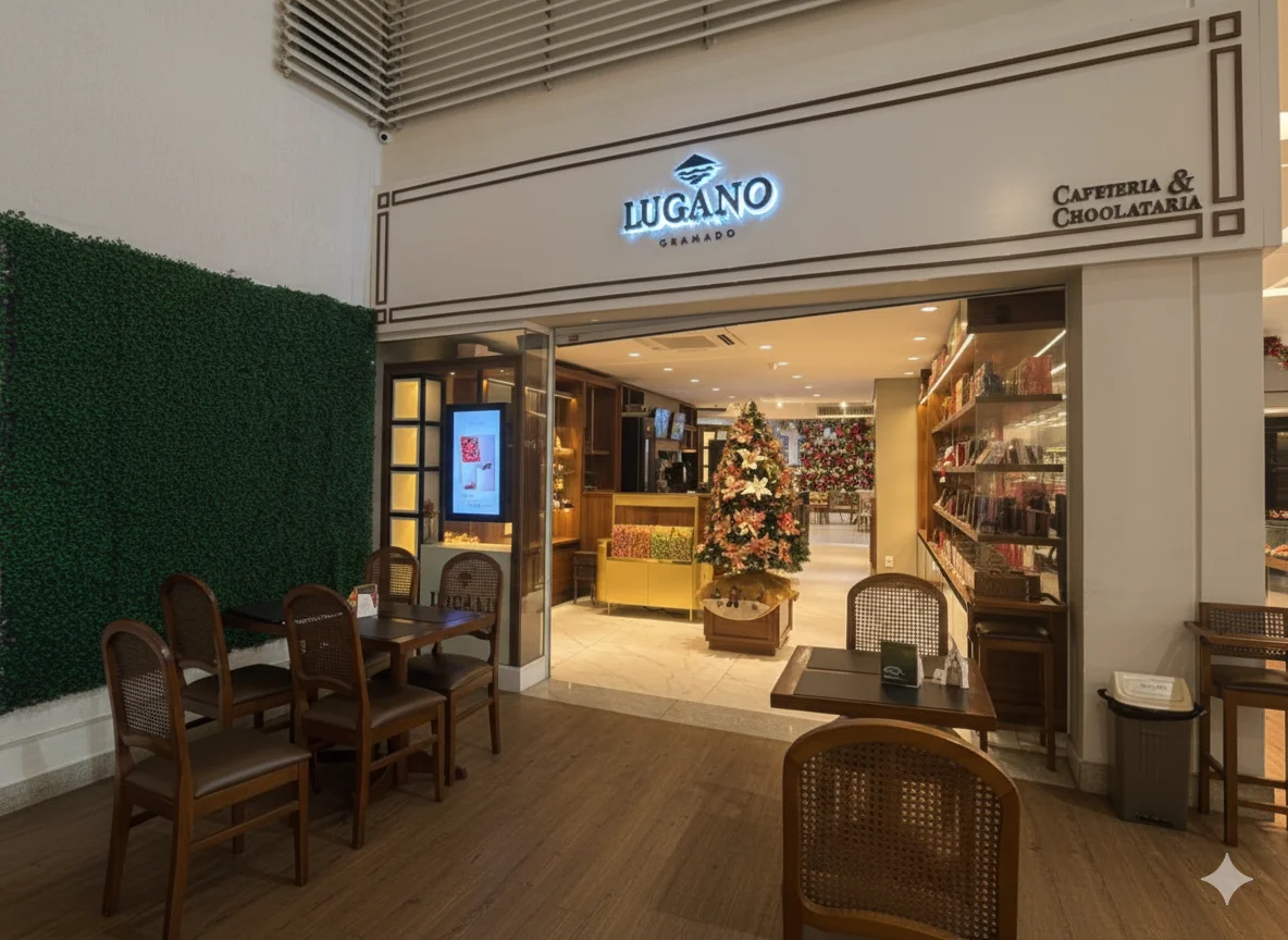 Fachada da Lugano Gramado no Shopping Ibituruna em Montes Claros - MG